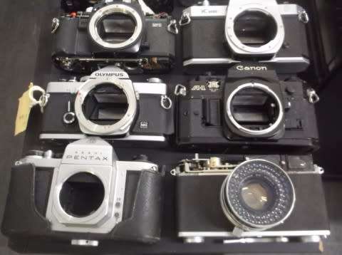 CAMERA SPARES : CAMERAS AND LENSES ETC FOR SPARES ONLY ( PENTAX / OLYMPUS / KONICA / CANON / RICOH )